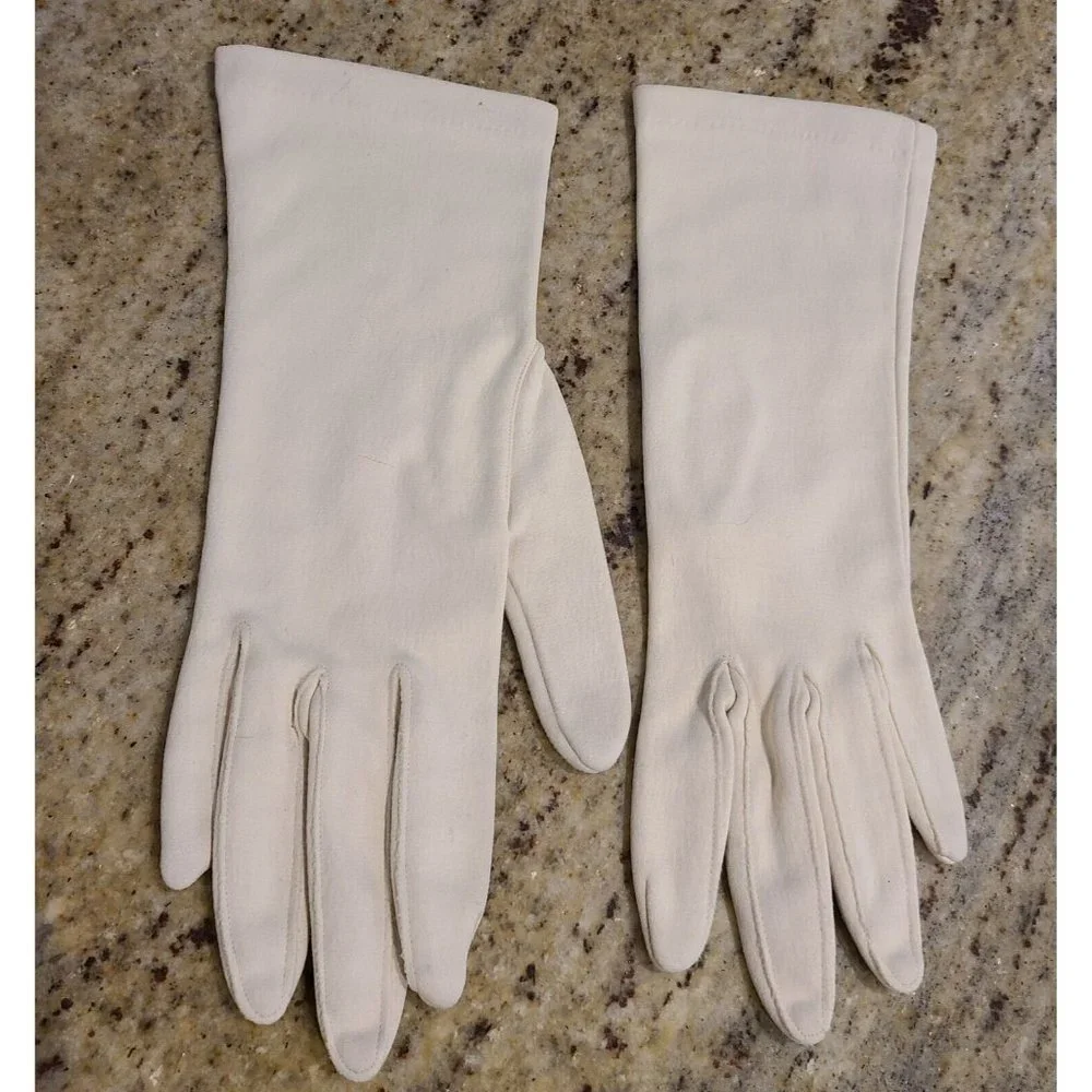 Vintage Size M 7 Ivory Stretch Fleece Lined 10